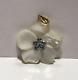 14k Yellow Gold Carved Mother Of Pearl Flower Blue Topaz Pendant