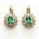 2.0ct Oval Simulated Emerald Women's Drop/dangle Earrings 14k Yellow Gold Plated
