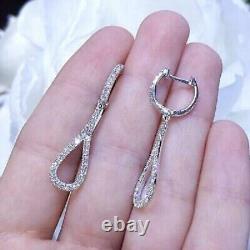 2.50 Ct Round Cut Lab Created Diamond Drop & Dangle Earrings 14k White Gold Over