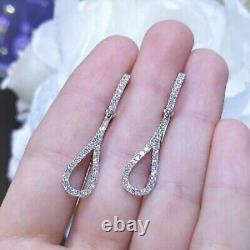 2.50 Ct Round Cut Lab Created Diamond Drop & Dangle Earrings 14k White Gold Over