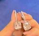 2ct Cushion Cut Lab Created Diamond Drop & Dangle Earrings 14k White Gold Finish