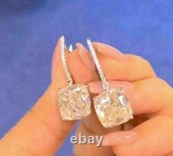2Ct Cushion Cut Lab Created Diamond Drop & Dangle Earrings 14k White Gold Finish