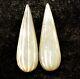 52.94 Cts Natural Mother Of Pearl Hand Made Carving Pair 37x12 Mm Drops Gemstone