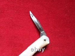 Antique 1870 ladies leg knife carved mother of pearl