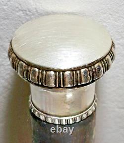 Antique Cane Wood Carved Mother-of-Pearl And Knob Solid Silver 19th Indochine