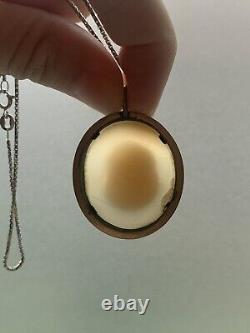 Antique Carved Cameo Pendant Russia With 14K Chain Cameo Jewelry Cameo Pendant