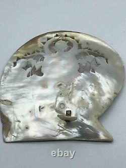 Antique Carved Mother Of Pearl Panel Under The Budhi Tree 8