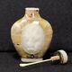 Antique Chinese Snuff Bottle Mother Of Pearl, Hand Carved Qianlong Dynasty