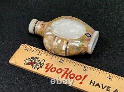 Antique Chinese Snuff Bottle Mother of Pearl, Hand Carved Qianlong Dynasty