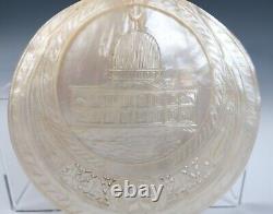 Antique Dome of the Rock Carved Mother of Pearl Shell Plaque Jerusalem Islamic