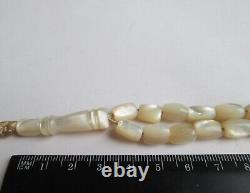 Antique Hand Made 33 Prayer Carved Mother Of Pearl Beads Rosary Tasbih