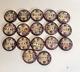 Antique Ornate Carved Mother Of Pearl Buttons With Cut Steel Inserts Set Of 17