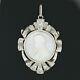 Antique Platinum Carved Mother Of Pearl Virgin Mary 0.25ct Diamond Frame Pendant