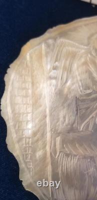 Antique mother of pearl carved shell RELIGIOUS