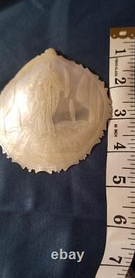 Antique mother of pearl carved shell RELIGIOUS