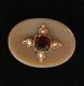 Antq Victorian Oval Sard 10k Gold Seed Pearl Vtg Garnet Brooch Pendant Rare 1.3