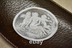 BIG Vintage Carved Cameo Mother Of Pearl Nacre Rare Antique Old Art Deco Italy