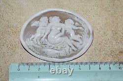 BIG Vintage Carved Cameo Mother Of Pearl Nacre Rare Antique Old Art Deco Italy