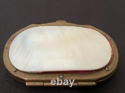Beautiful Antique Hand Carved Mother of Pearl & Brass Coin Purse