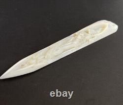 Cameo Antique Victorian letter knife with exquisite mother of pearl carving