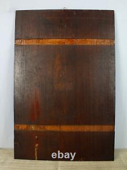 Carved Japanese Wood Panel with Bone and Mother of Pearl Inlays