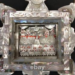 Carved Mother of Pearl Last Supper Diorama Icon Shadow Box Bethlehem Jerusalem