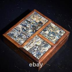Chinese Natural Rosewood Inlay Mother-of-pearl Hand Carved Exquisite Box 26022