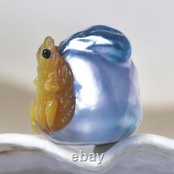 GIANT South Sea Pearl Baroque Mother-of-Pearl Frog Carving undrilled 3.05 g