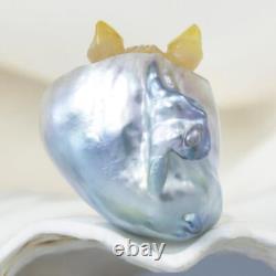 HUGE South Sea Pearl Baroque Mother-of-Pearl Horse Carving undrilled 5.44 g