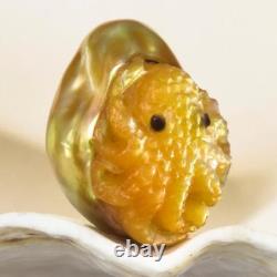 HUGE South Sea Pearl Baroque & Mother-of-Pearl Octopus Carving undrilled 4.22 g