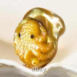 HUGE South Sea Pearl Baroque & Mother-of-Pearl Octopus Carving undrilled 4.22 g