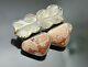Hand Carved White Mother Of Pearl Red Lace Agate Sterling Silver Post Earrings
