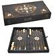 Handmade Backgammon Set Rustic Mother Of Pearl Stone Processing Carved