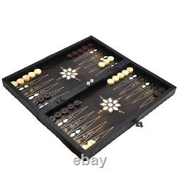 Handmade Backgammon Set Rustic Mother of Pearl Stone Processing Carved
