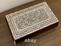 Handmade Wooden Jewelry Box Wood Trinket Storage Wood Box Mother of Pearl Inlay