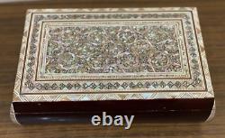 Handmade Wooden Jewelry Box Wood Trinket Storage Wood Box Mother of Pearl Inlay