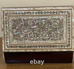 Handmade Wooden Jewelry Box Wood Trinket Storage Wood Box Mother of Pearl Inlay