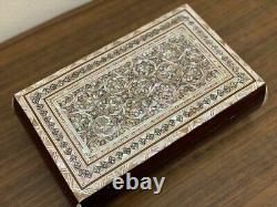 Handmade Wooden Jewelry Box Wood Trinket Storage Wood Box Mother of Pearl Inlay