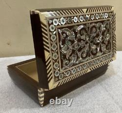 Handmade Wooden Jewelry Box Wood Trinket Storage Wood Box Mother of Pearl Inlay