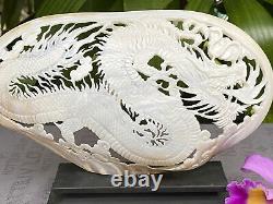 Lovely Carved Dragon Carved Shell carved mother of pearls Genuine Sea Shell