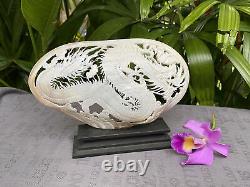 Lovely Carved Dragon Carved Shell carved mother of pearls Genuine Sea Shell