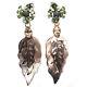 Mother Of Pearl Leaf-carved Peridot Labradorit Cubic-zirconia Earrings 925silver