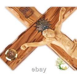 Mother of pearl Wall Crucifix. Carved Wooden Jesus with Mother of Pearl