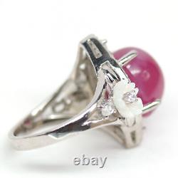 NATURAL 9 X 12 mm. RED RUBY, WHITE MOTHER OF PEARL CARVING & CZ RING 925 SILVER
