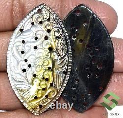 Natural Mother Of Pearl Hand Made Carving Pair 49x29 mm 78.18 CTS Loose Gemstone