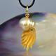 Nautilus Pendant South Sea Pearl With Mother-of-pearl Carving & Emerald 9.81 G
