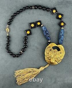 New! Vintage ALVA MUSEUM REPLICAS Pewter T'ao-T'ieh Ornament Necklace