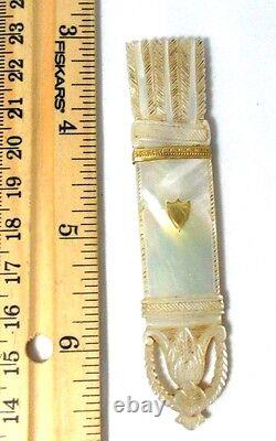 Palais Royal Mother of Pearl CaRvEd NEEDLE CASE c1800 FRANCE ORIGINAL Antique