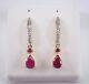 Pear Cut Simulated Pink Ruby Women's Drop Dangle Earring 14k Yellow Gold Plated