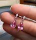Pear Cut Simulated Pink Sapphire Gorgeous Drop Earring In 14k White Gold Plated